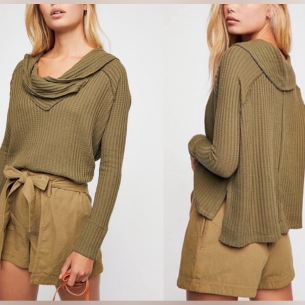 We The Free | Wildcat Waffle Cowl Neck Thermal Top SzM